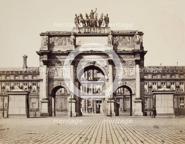 Arch of the Carrousel, Paris, 19th century. Creator: Edouard Baldus.