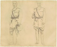 Studies of Generals Plumer and Haig for "General Officers of World War I" [recto], 1920-1922. Creator: John Singer Sargent.