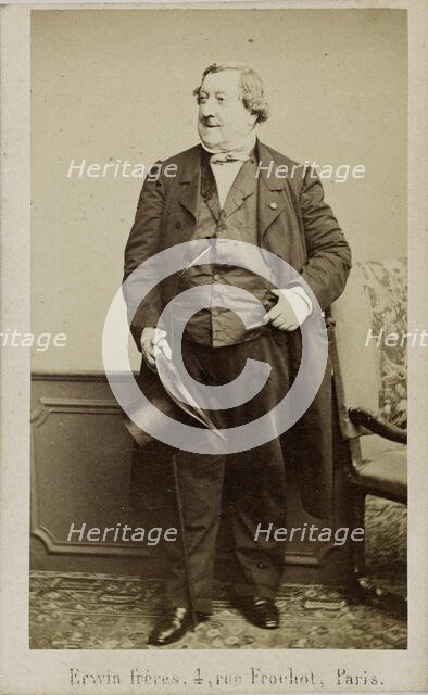 Portrait of the composer Gioachino Antonio Rossini (1792-1868), Early 1860s. Creator: Hanfstaengl, Erwin (1837-1905).