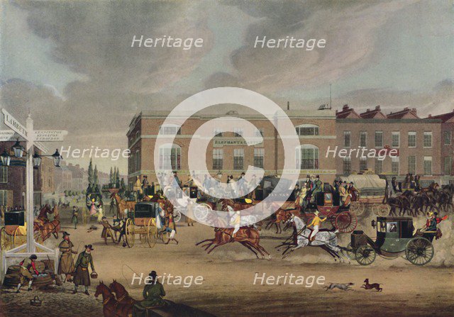 'The 'Elephant and Castle on the Brighton Road', 1826', (1920). Artist: Theodore Henry Adolphus Fielding.