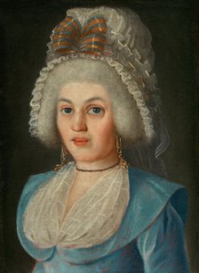 Portrait of a Lady in Lace Bonnet, around 1790. Creator: Unknown.