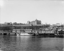 Chateau Frontenac from the River, Quebec, between 1890 and 1901. Creator: Unknown.