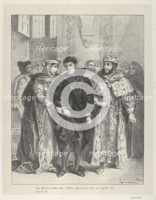 The Queen Tries to Console Hamlet, 1834., 1834. Creator: Eugene Delacroix.