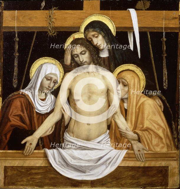 The Lamentation over Christ with the three Marys (Polittico di san Bartolomeo), 1515-1520. Creator: Bergognone, Ambrogio (1453-1523).