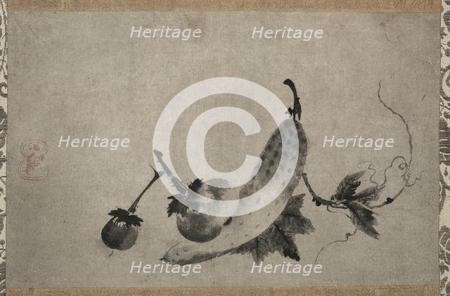 Cucumbers and Eggplant, 1500s. Creator: Yamada Doan (Japanese, 1571).