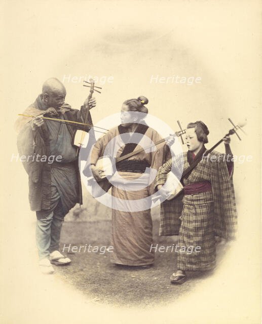 Street Musicians, 1868. Creator: Felice Beato.