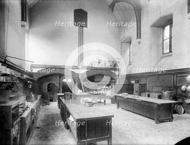 Interior of the kitchens at New College, Oxford, Oxfordshire, 1901. Artist: Henry Taunt