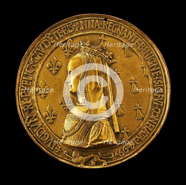 Anne of Brittany, 1477-1514, Wife of Louis XII 1498 [reverse], 1499/1500. Creators: Nicolas Le Clerc, Jean van Saint-Priest.