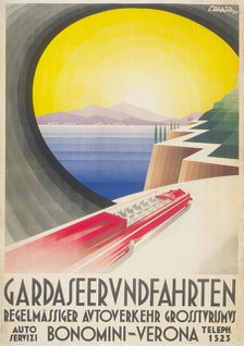 Lake Garda tours: regular car traffic, 1930. Creator: Colato, Arduino (1880-1954).