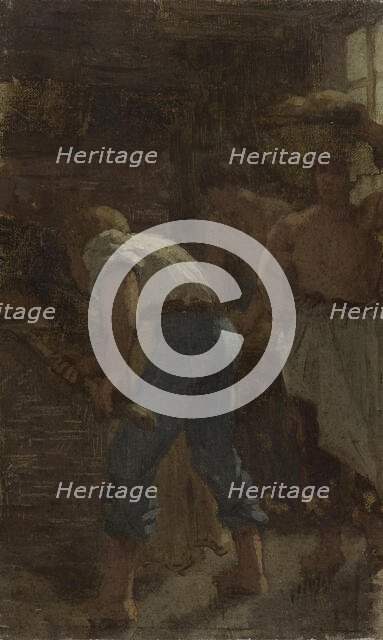 History of wheat: Making bread: Sketch for the school in rue Dombasle, 15th arrondissement of Paris. Creator: Paul Albert Baudouin.