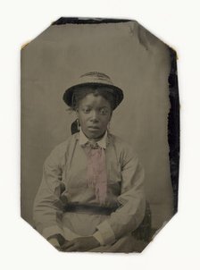 Tintype of a woman, late 19th century. Creator: Unknown.