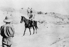 Mounted Turkish officer leaving Mosul, Mesopotamia, WWI, 1918. Artist: Unknown