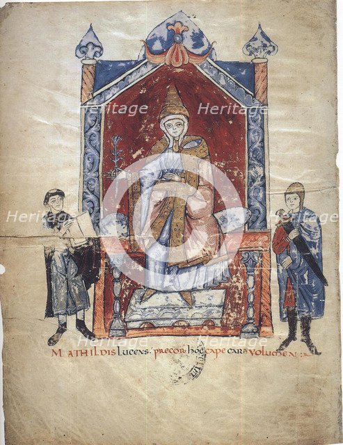 Matilda of Tuscany (From: Vita Mathildis di Donizone di Canossa), Between 1111 and 1115. Artist: Donizone di Canossa (active Early 12th cen.)