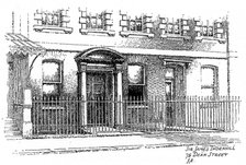 Sir James Thornhill's house, 75 Dean Street, London, 1912. Artist: Frederick Adcock