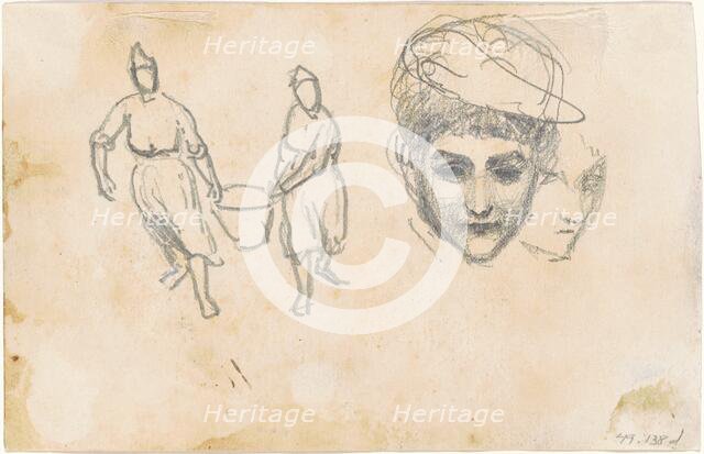 Studies of Peasants [verso], 1870-1872. Creator: John Singer Sargent.