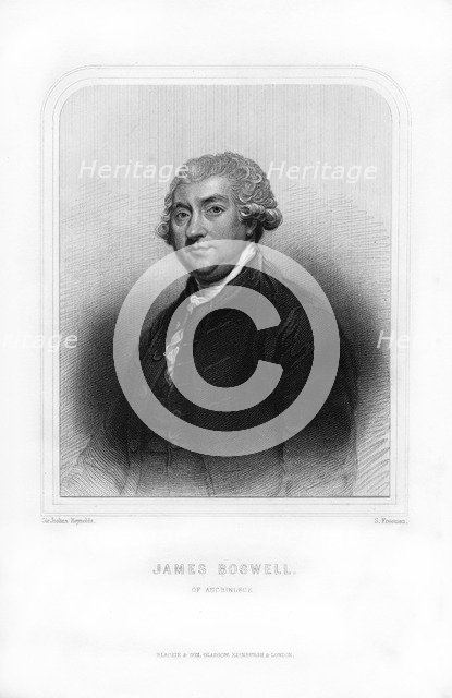 James Boswell, 9th Laird of Auchinleck, Scottish lawyer, diarist, and author, (1870).Artist: S Freeman