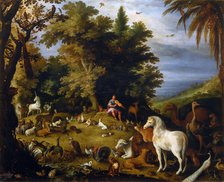 Orpheus among the animals, ca 1595. Creator: Vrancx, Sebastiaen (1574-1647).