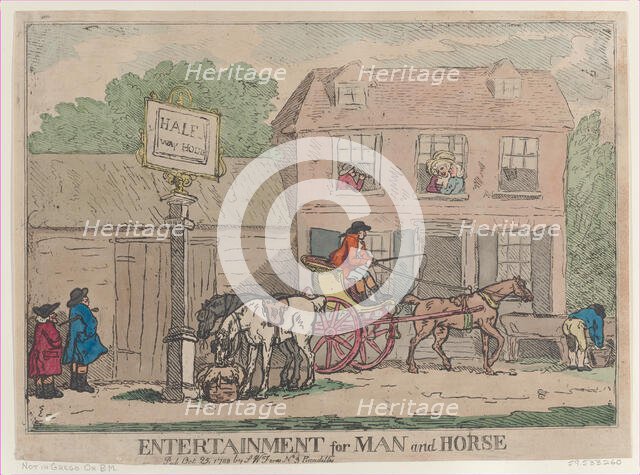 Entertainment for Man and Horse, October 25, 1788., October 25, 1788. Creator: Thomas Rowlandson.