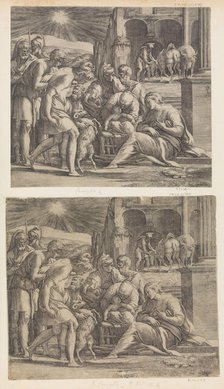 The Adoration of the Shepherds. Creator: Giovanni Jacopo Caraglio.