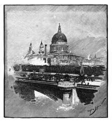 Blackfriars Bridge and St Paul's Cathedral, London. Artist: Unknown