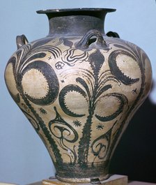 Mycenaean amphora with plant forms, 15th century. Artist: Unknown