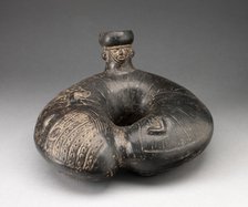 Jar Shaped like an Curling Insect with Single Spout in the Form of a Human Head, A.D. 1200/1450. Creator: Unknown.