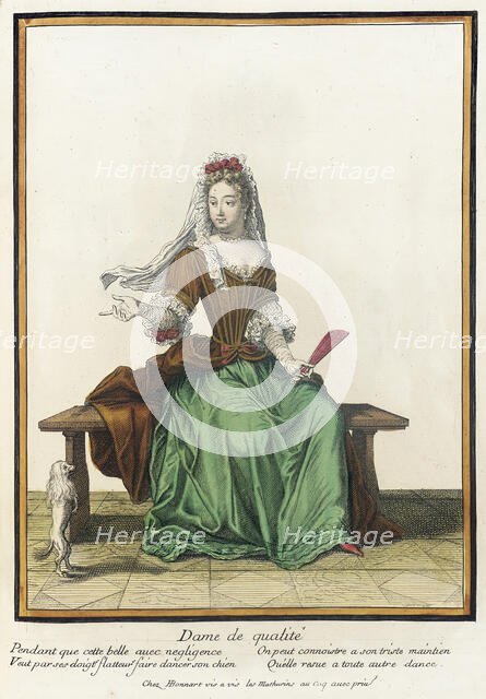 Recueil des modes de la cour de France, 'Dame de Qualité', Bound 1703-1704. Creator: Henri Bonnart.