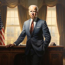 AI IMAGE - Portrait of Joe Biden in the Oval Office, 2023. Creator: Heritage Images.