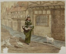 Girl with Eggs and Geese, n.d. Creator: Catherine Greenaway.