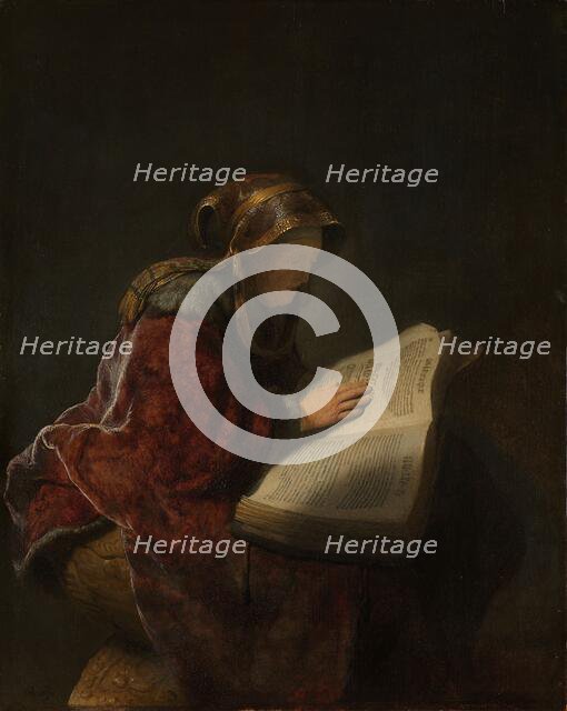 Old Woman Reading, Probably the Prophetess Anna, 1631. Creator: Rembrandt Harmensz van Rijn.
