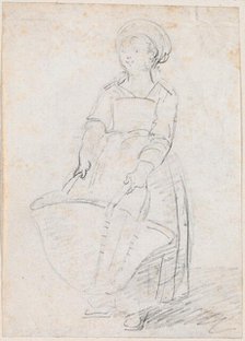 Little Girl with a Large Basket, probably c. 1754/1765. Creator: Hubert Robert.