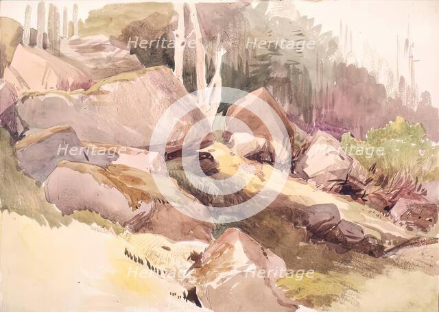 Boulders on a Hillside, c1840s. Creator: John Phillip.