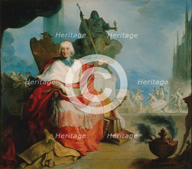 Portrait of Cardinal Louis Antoine de Noailles (1651-1729), 1729. Creator: Anonymous.