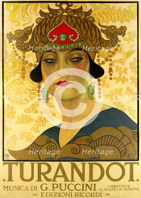 Poster for the opera Turandot at the Teatro alla Scala, 1926.