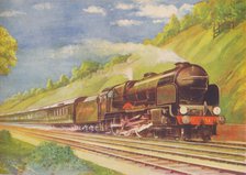 'The Ace Atlantic Coast Express, S.R., in Weybridge Cutting', 1940. Artist: Unknown.