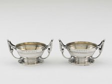 Pair of Salt Dishes, 1850/60. Creator: Peter L. Krider.