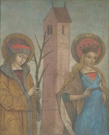 Diptych of Saints Achatius, Barbara, Apollonia, and Sebald, c. 1490. Creator: Unknown.