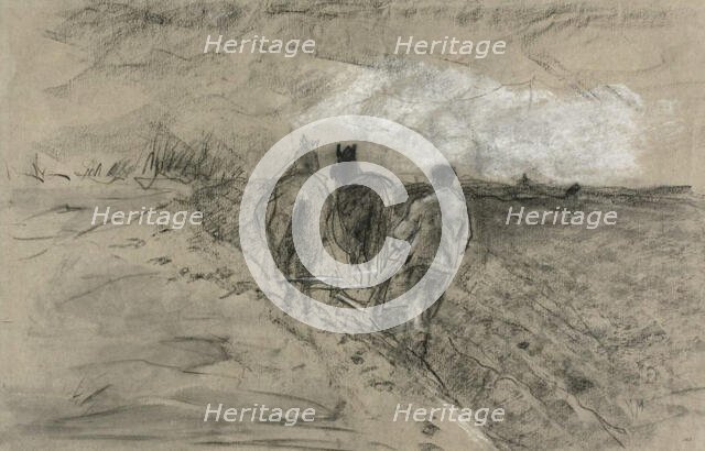 Man Plowing (recto and verso), n.d. Creator: Anton Mauve.