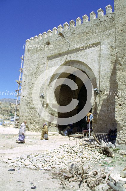 Restoration of the Bab Mahrouk gate, Morocco.