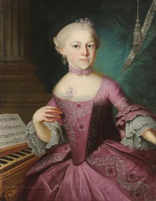 Maria Anna (Nannerl) Mozart (1751-1829), sister of Wolfgang Amadeus Mozart, 1763. Creator: Lorenzoni, Pietro Antonio (1721-1782).