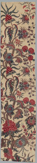 Strip of Woodblock Printed Linen, c. 1785. Creator: Unknown.