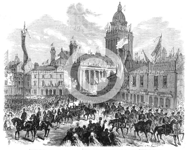 Opening of the Leeds Exhibition by the Prince of Wales: the procession,...Great George-Street, 1868. Creator: Unknown.
