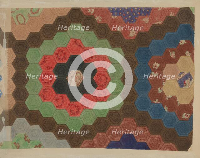 Shaker Patchwork Quilt, c. 1941. Creator: Elbert S. Mowery.