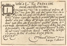 Dedication to Don Lorenzo de' Medici, c. 1622. Creator: Jacques Callot.
