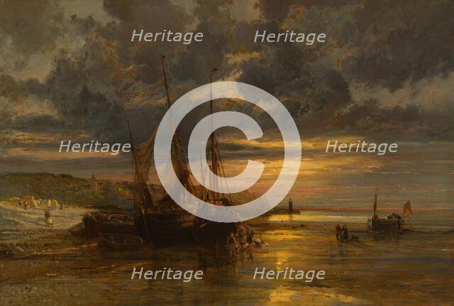 Beached Fishing Boats, . Creator: Jules-Achille Noel.