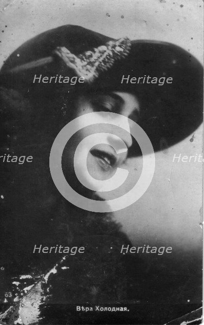 Vera Kholodnaya, Russian silent film actress, 1910s. Artist: Unknown