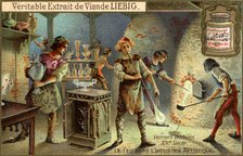 Glassmakers in the 14th century, (c1900). Artist: Unknown