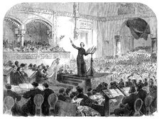 Franz Liszt conducting the performance of his new oratorio at Pesth, 1865. Creator: Unknown.