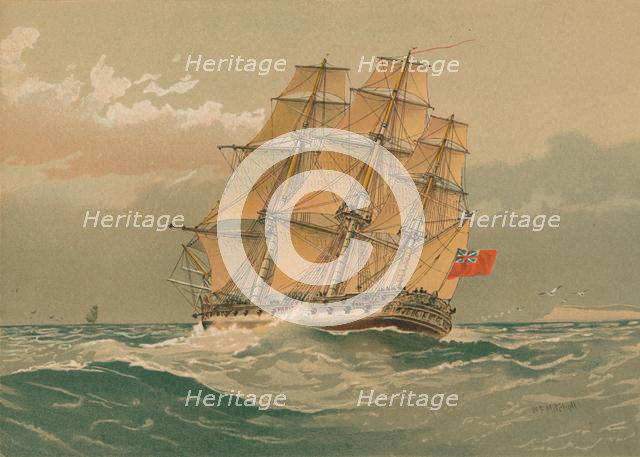 'A 38-Gun Frigate, about 1770', late 19th-early 20th century. Creator: William Frederick Mitchell.
