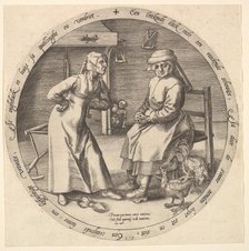 The Scolding Woman and the Cackling Hen, ca. 1568. Creator: Jan Wierix.